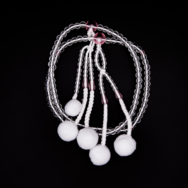 水晶 紅水晶仕立 数珠 8寸（小・女性向け） プラスチック 綿房 創価